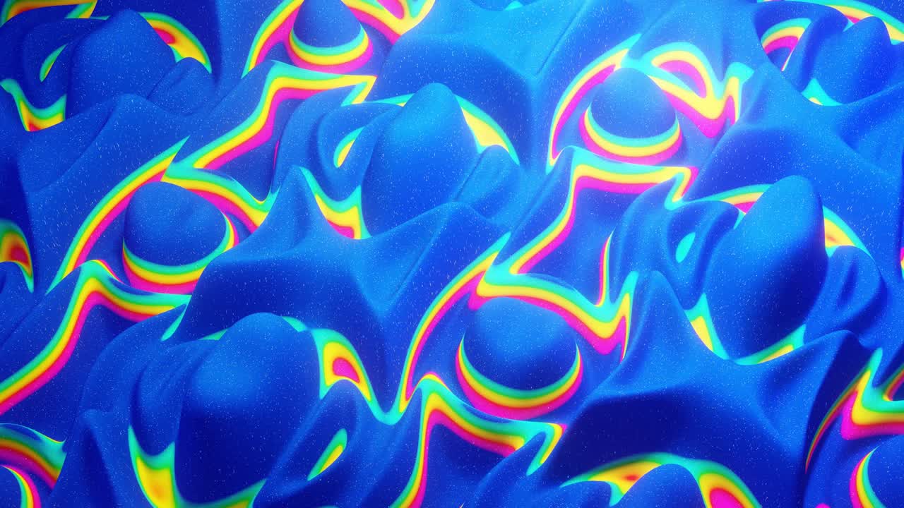 4k에서 루프 된 축제 액체 bg, 밝은 반이는 표면에 추상적인 파동 패턴, 액체 그라디언트 무지개 색상, 부드러운 애니메이션에서 페인트 액체에 파동, 점성 3d 액체에 반이는 크리에이티브 배드 드로