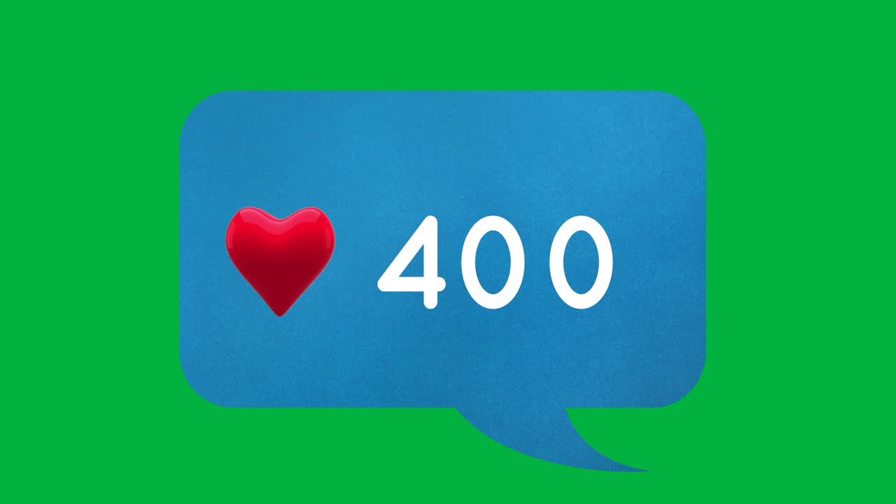Numero crescente di mi piace o cuori 4k