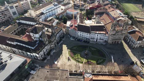 Fly-Above-City-Center-of-Braga-Portugal-17