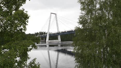 kolbäck cable-stayed bridge in umeå in northern sweden