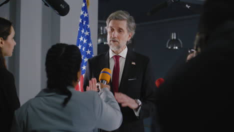 press conference with politician
