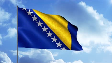 bosnian flag waving in the wind