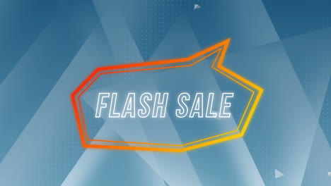 animación del texto de venta flash en la burbuja de habla retro