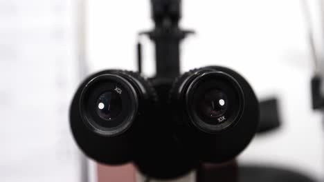 close-up of biomicroscope