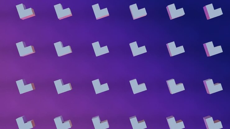 Moving 3D abstract shapes in formation