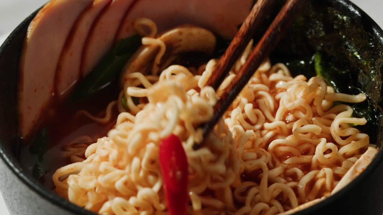 Eating Instant Ramen with Chopsticks