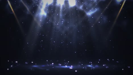 glowing stage lights with particles