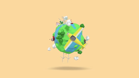 animation of eco friendly green planet earth