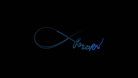 animated infinity symbol with a glow. abstract neon glowing infinity. on a black background.