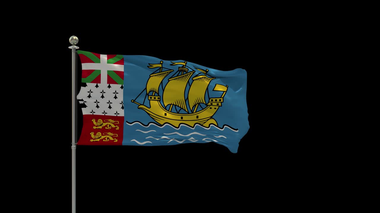 세인트 피에르와 미론 (saint pierre and miquelon) 의 여러 발은 국가 발을 기둥, 테이블 발에 흔들고 있습니다.