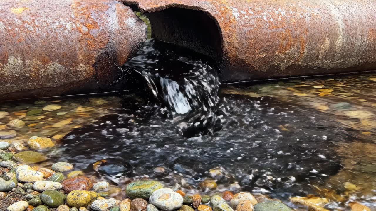 Pollution from a Pipe Discharging into a Stream