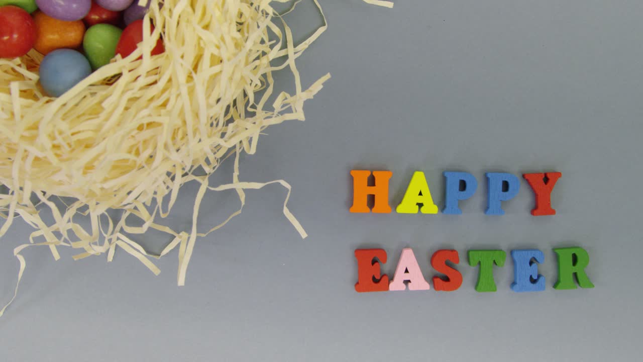 행복한 부활절과 부활절 달걀