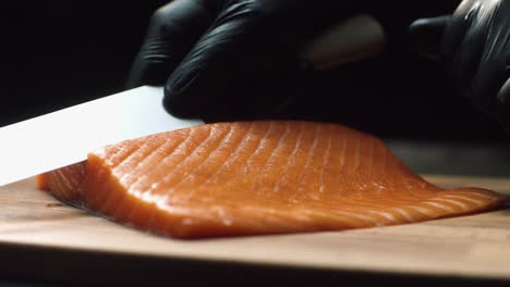 chef preparing salmon