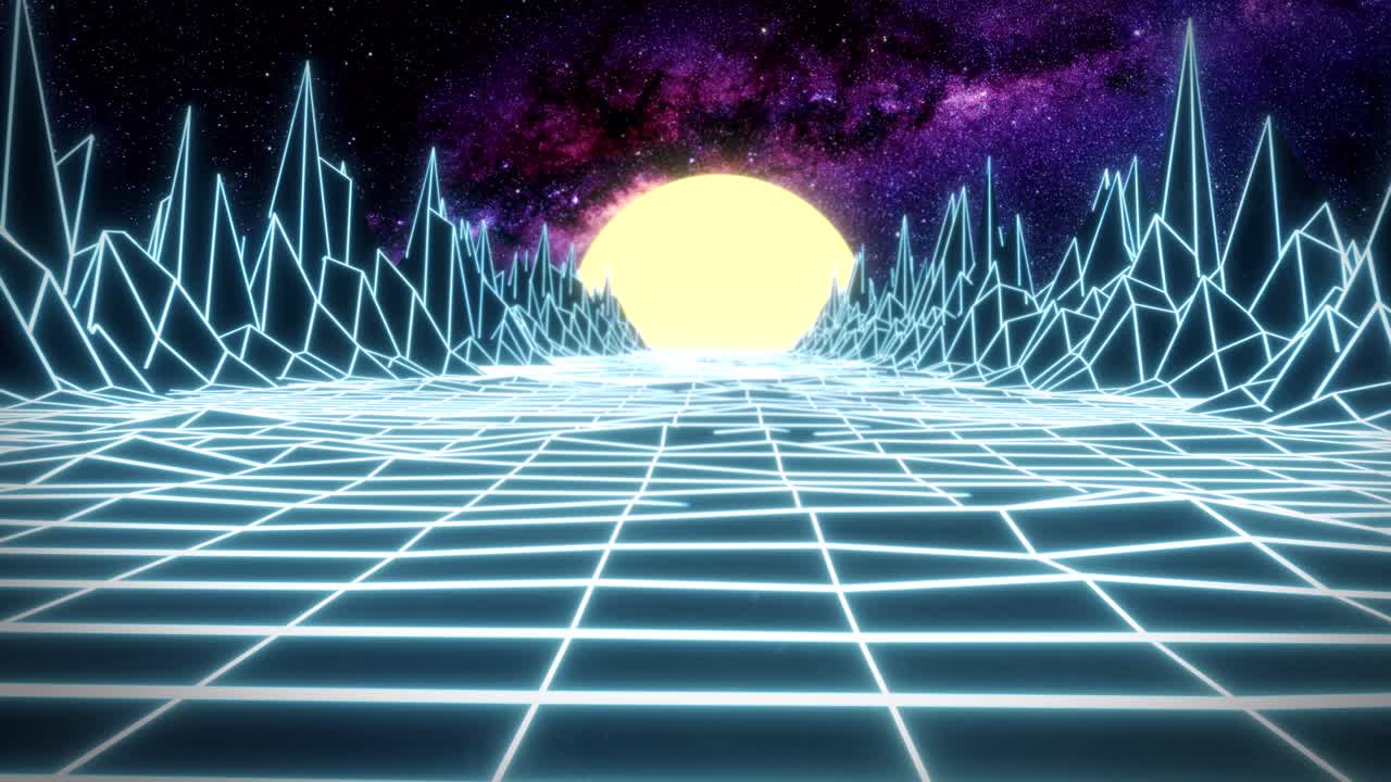 Digital Sci-Fi Environment Seamless VJ Loop - 80s Style