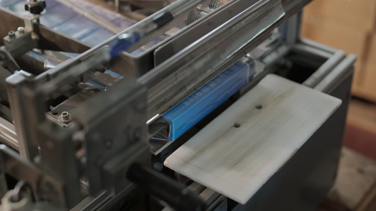 Close-up of an automated machine in a factory
