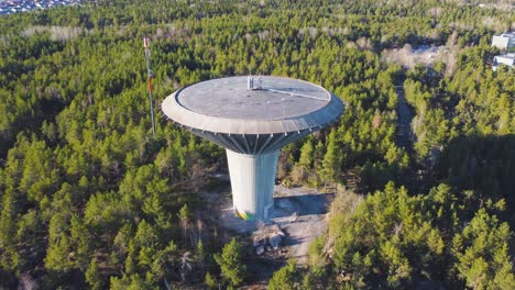 Water-tower-surrounded-by-trees