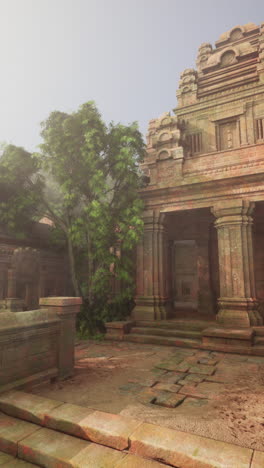 ancient stone temple ruins in the jungle