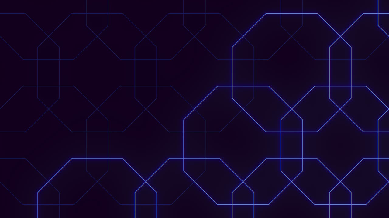 Geometric blue line pattern on dark grid background