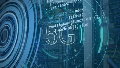 Animation-Des-Verarbeitungskreises-Und-5g-über-Computerkabeln