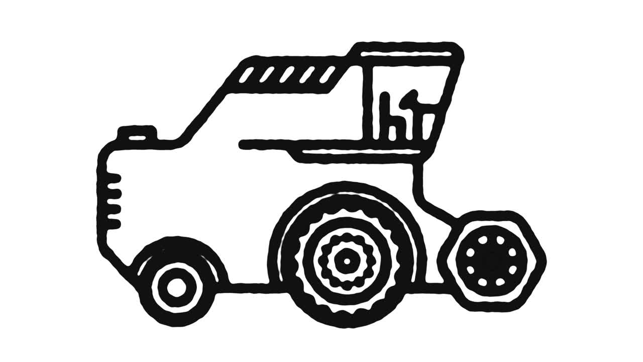 하베스터 아이콘 애니메이션 영상과 알파 채널을 결합합니다.