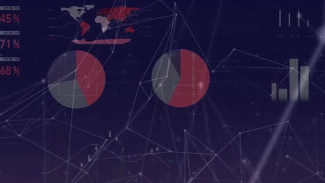 animación de estadísticas y procesamiento de datos en una placa de circuitos informáticos