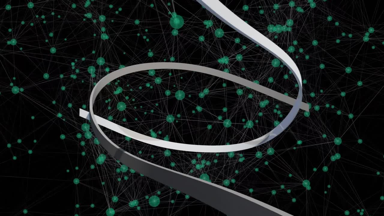 검은색 배경에 있는 선과 연결 네트워크의 애니메이션