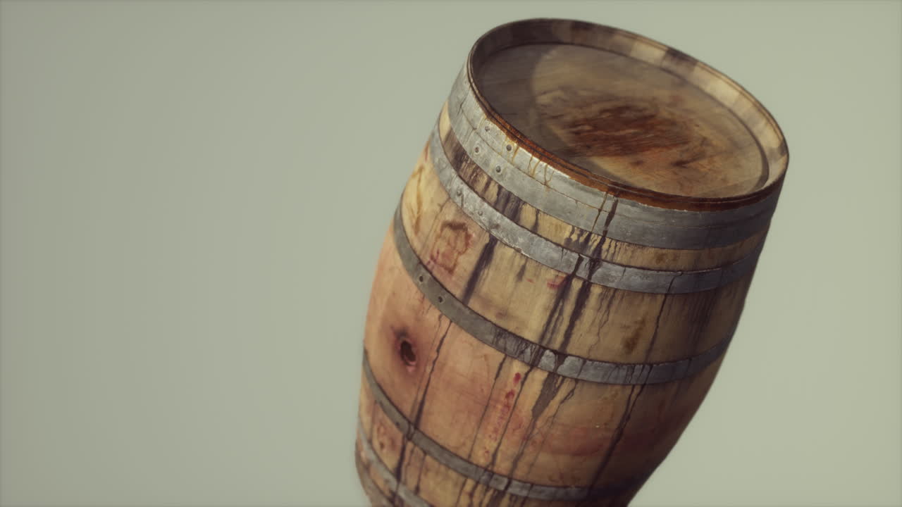 classic old rusted wooden barrel