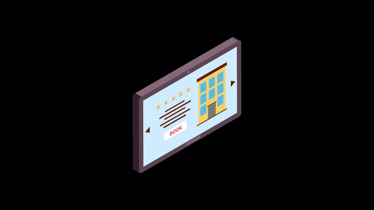 Isometric Animation of Online Hotel Booking on a Digital Tablet