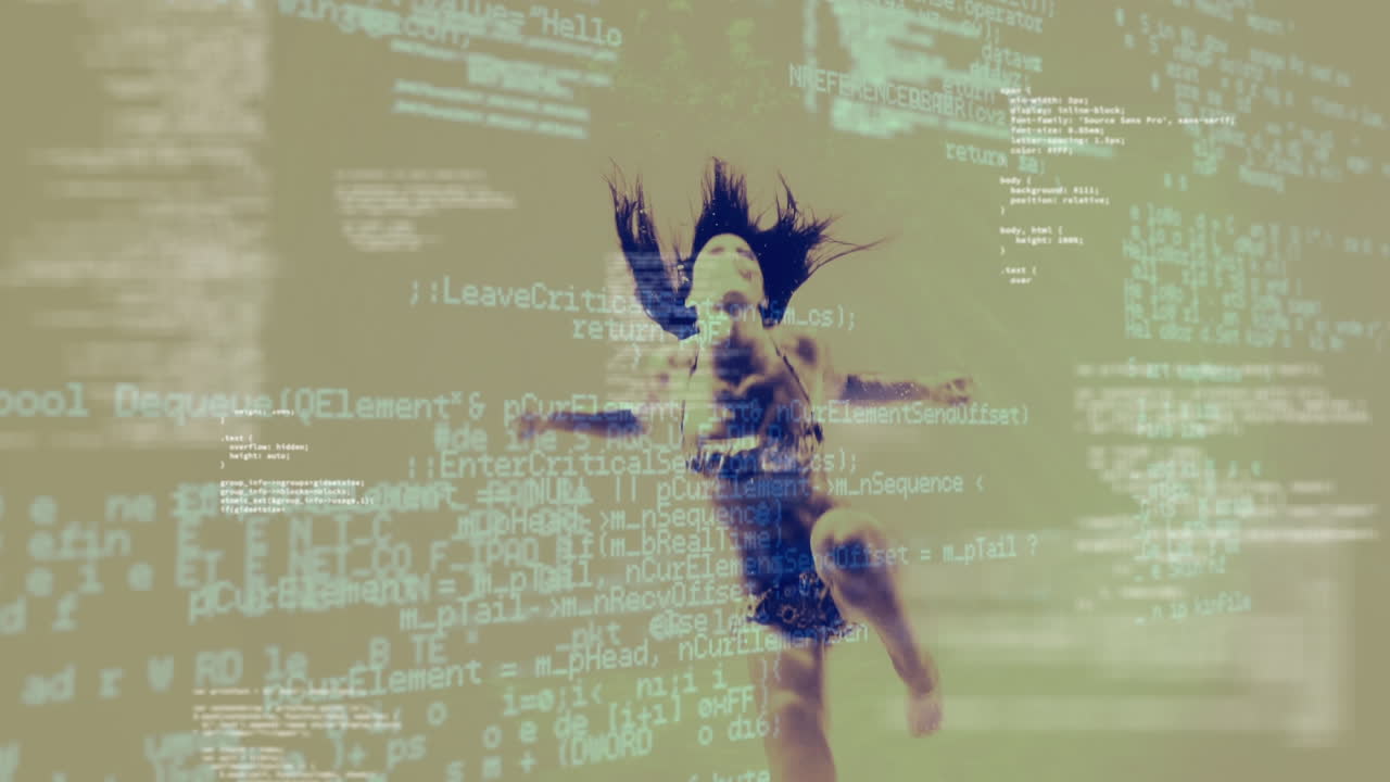 цифровая анимация женщины, плавающей под водой