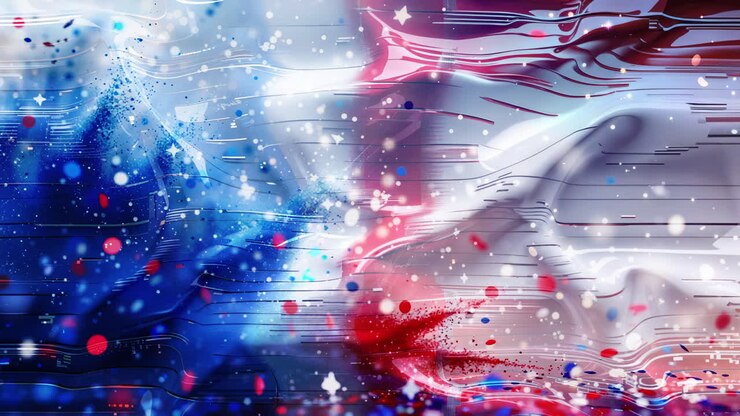 Dynamic Abstract Red White and Blue Background