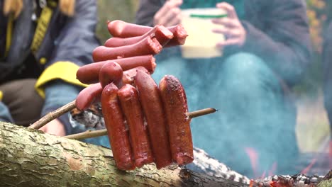 barbecue sausages on sticks