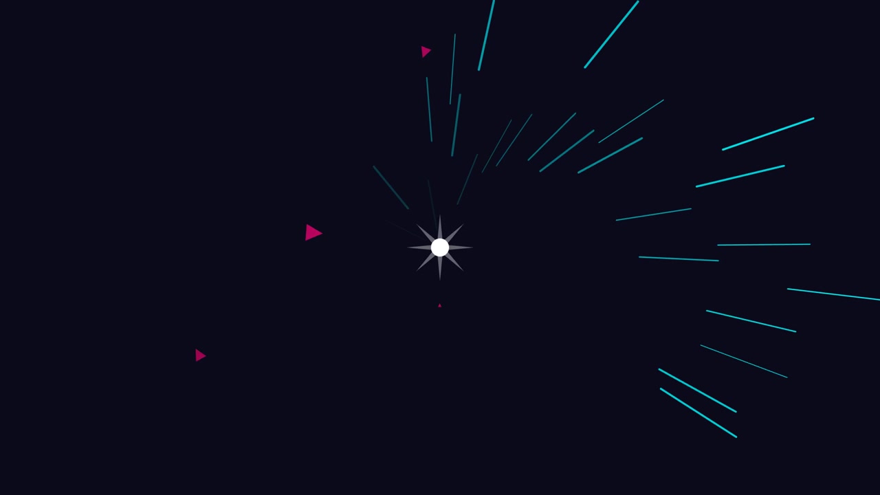 Abstract Motion Graphic with Rotating Star and Geometric Shapes