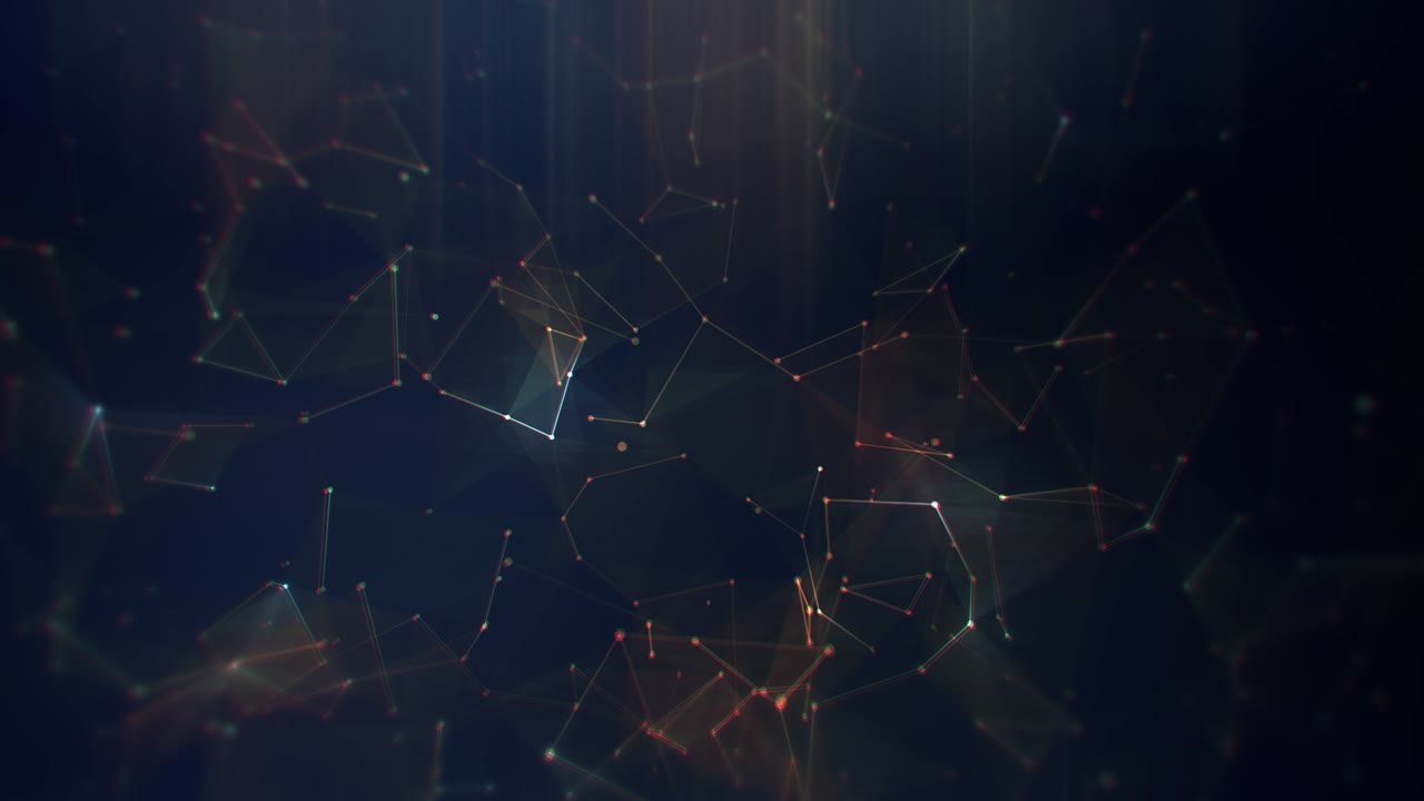 Abstract digital background with connected polygons loop
