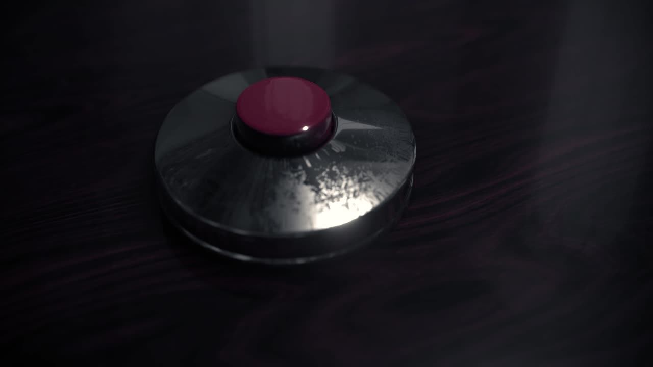 el botón parpadeante de lanzamiento nuclear grande se enciende presiona el gran empujón brillante pánico 4k