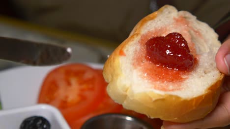 Bread and jam breakfast