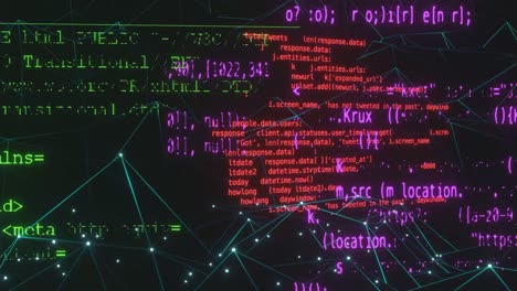 visualizzazione dei dati del codice sfondo nero