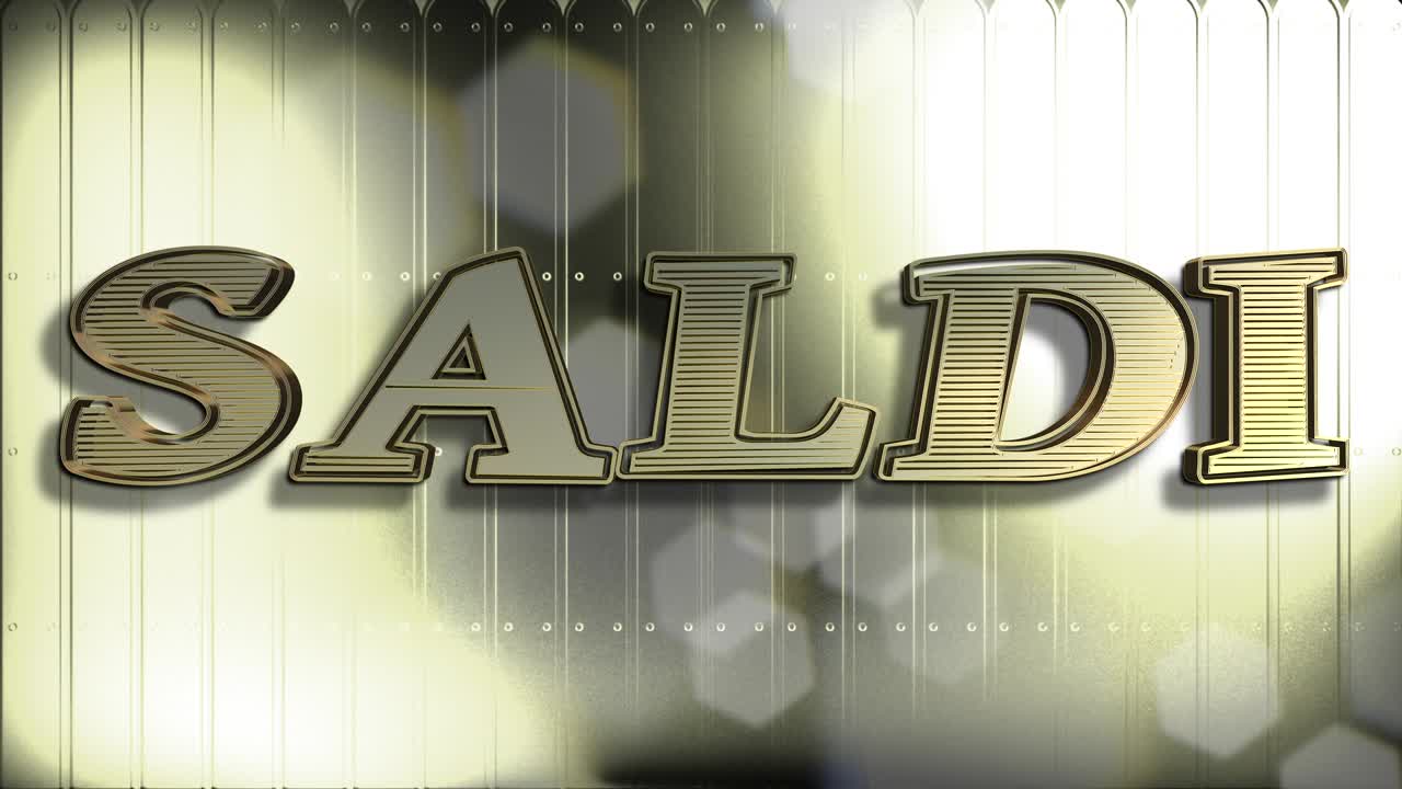 이탈리아 골드 세일 3d 텍스트 루핑 애니메이션