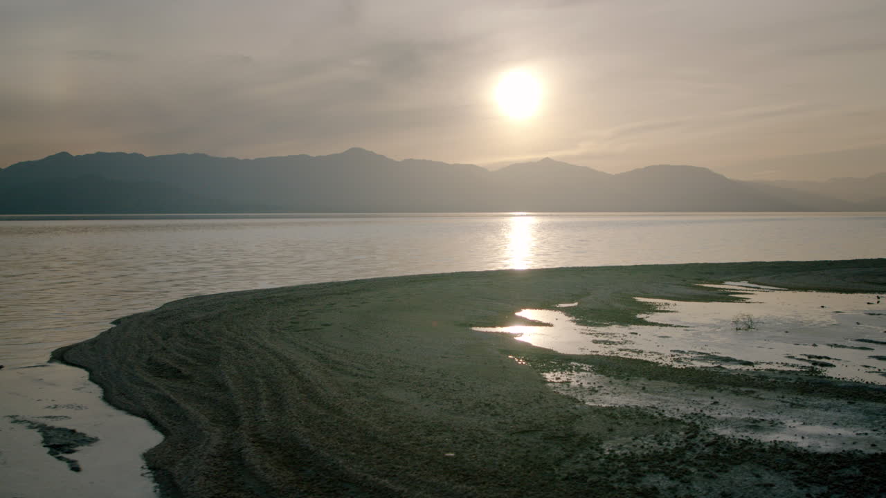 Scenic Lake Sunset with Mountains