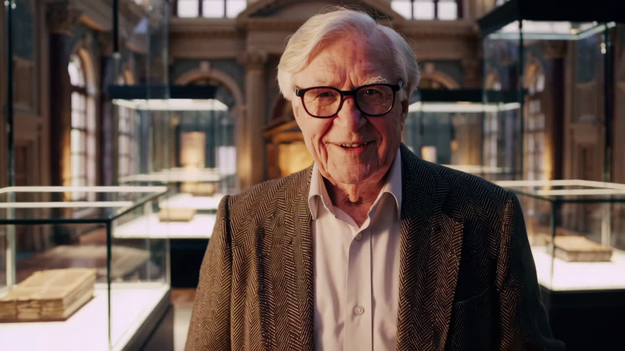 Elderly Man in a Museum