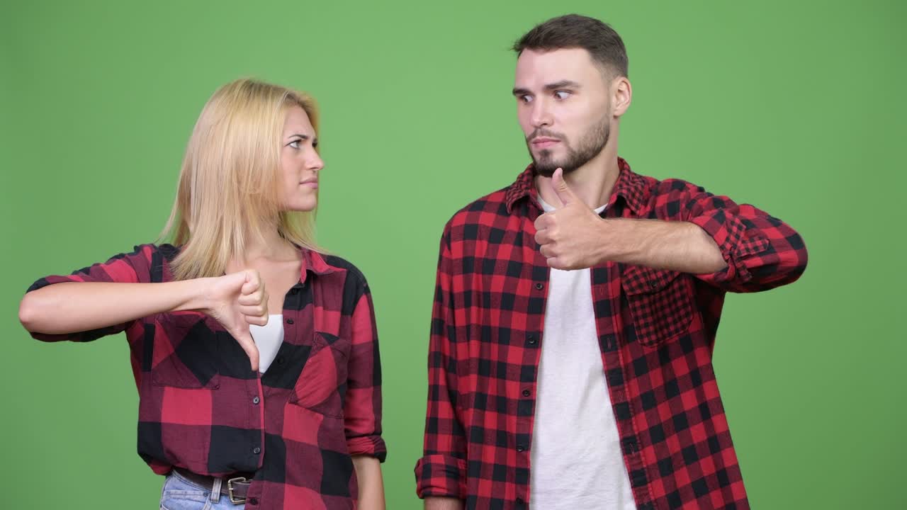 Young couple having different decisions together