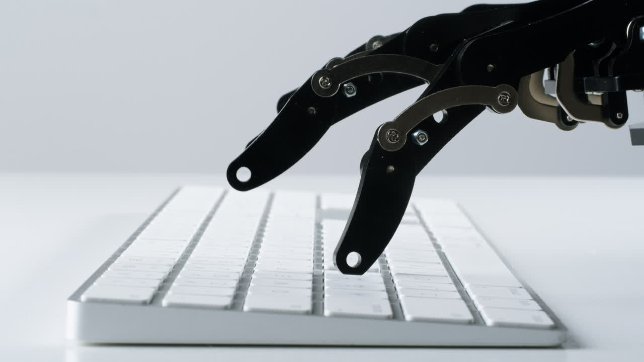 robot escribiendo en un teclado