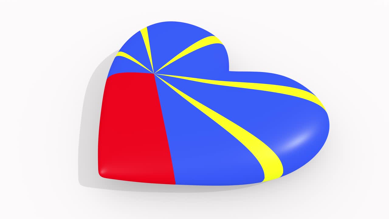 corazón en colores y símbolos de reunión en fondo blanco, bucle