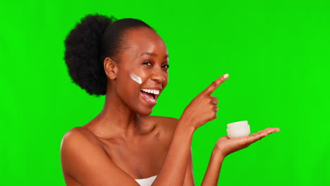green screen, skincare and black woman with ok