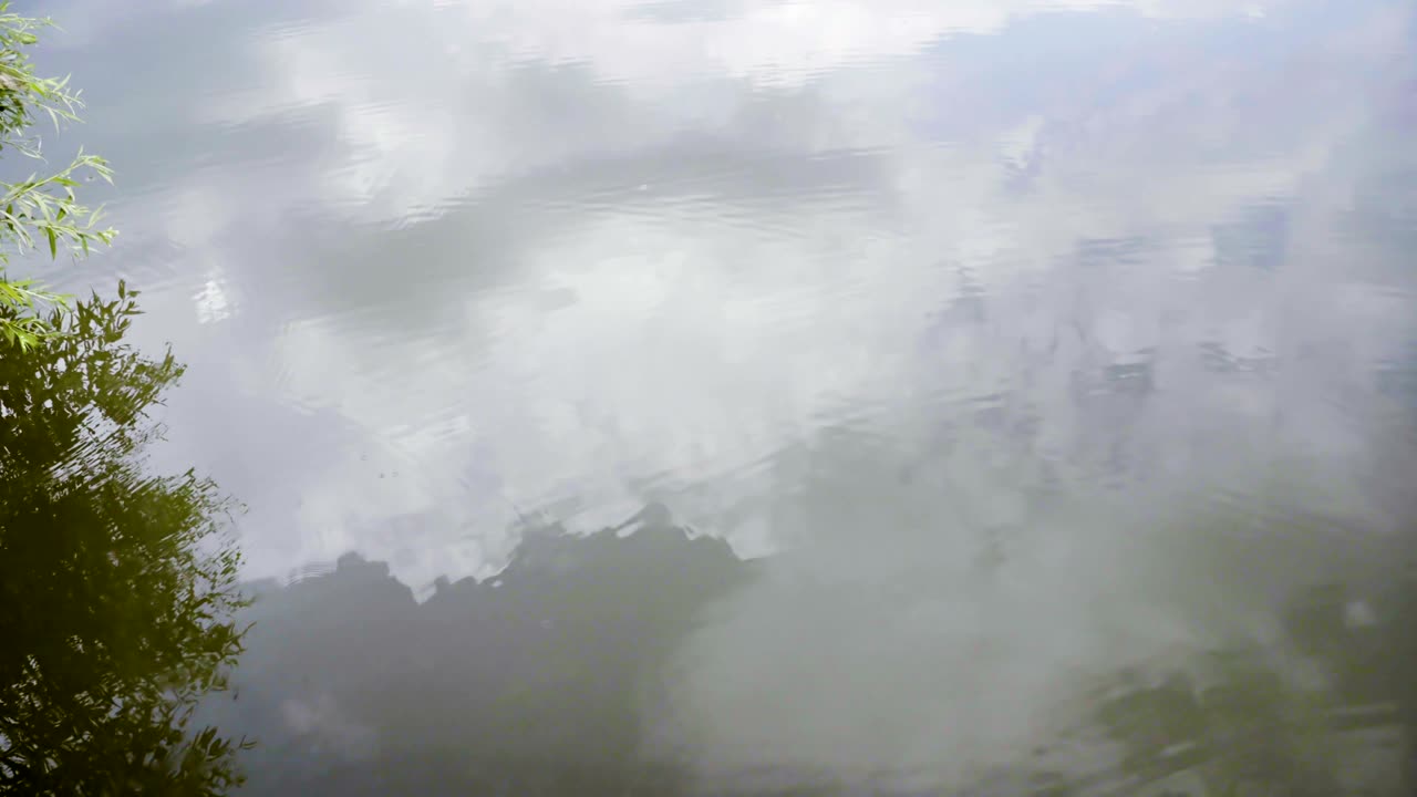 물 속의 구름 반사