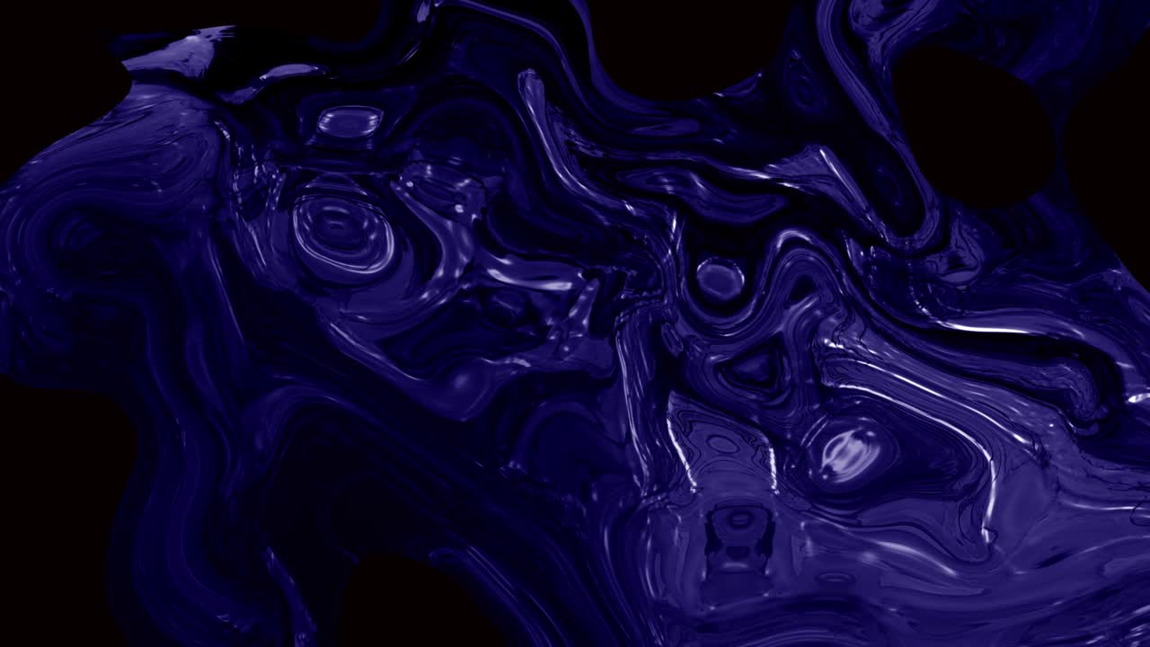 Animazione di sfondo astratta con texture di inchiostro oleoso blu e colorato, esplosione psichedelica