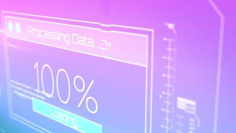 Animación-De-La-Interfaz-Con-Procesamiento-De-Datos-Sobre-Fondo-Degradado-Púrpura