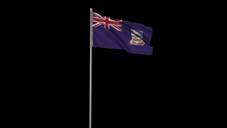 falkland Islands flag with Alpha Channel, 4k video is transparent