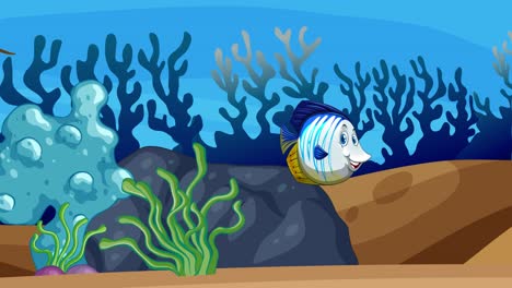 colorful marine life animation in a coral reef.