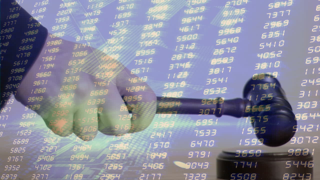 경매관의 망치에 대한 통계 및 금융 데이터 처리의 애니메이션