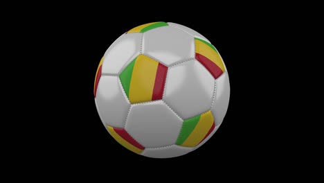 pelota de fútbol con bandera mali bucle 4k con alfa